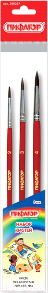 Изображение товара Набор кистей Пифагор 200227 (3шт)