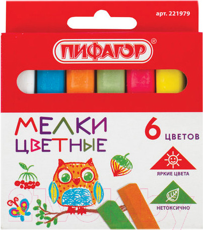 Изображение товара Набор мела канцелярского Пифагор 221979