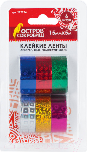 Изображение товара Набор лент декоративных Остров Сокровищ 227274 (6шт, ассорти №1)