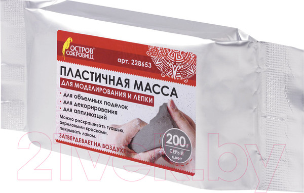 Изображение товара Полимерная глина Остров Сокровищ 228653 (серый)