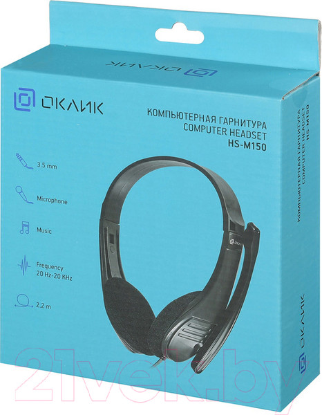 Изображение товара Наушники-гарнитура Оклик HS-M150 (черный)