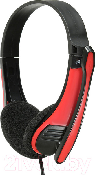 Изображение товара Наушники-гарнитура Оклик HS-M150 (черный/красный)