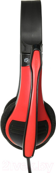 Изображение товара Наушники-гарнитура Оклик HS-M150 (черный/красный)