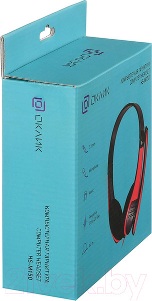 Изображение товара Наушники-гарнитура Оклик HS-M150 (черный/красный)