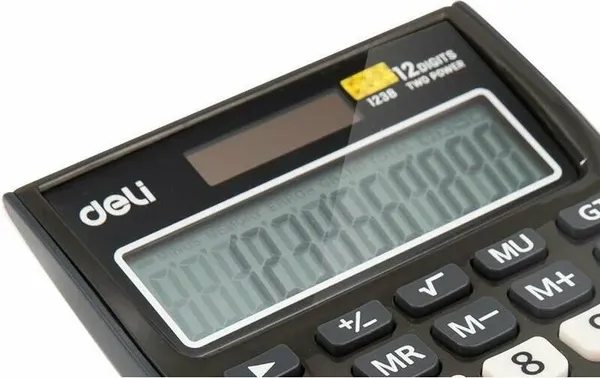 Изображение товара Калькулятор Deli E1238black (черный)