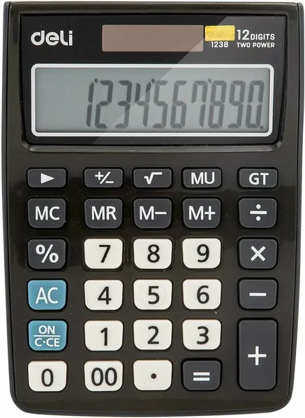 Изображение товара Калькулятор Deli E1238black (черный)