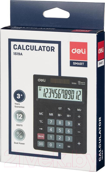 Изображение товара Калькулятор Deli E1519A (черный)
