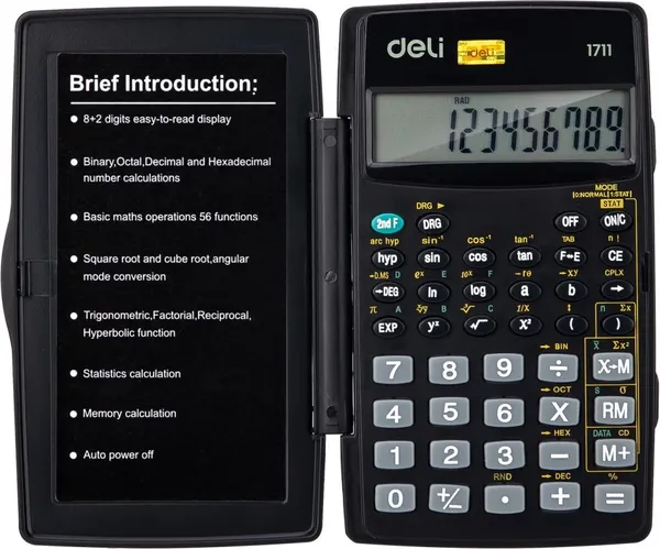 Изображение товара Калькулятор Deli E1711 (черный)