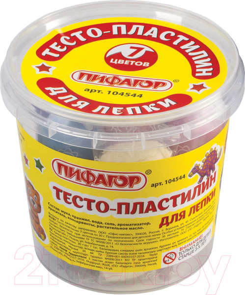 Изображение товара Пластилин Пифагор 104544 (7цв)
