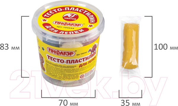 Изображение товара Пластилин Пифагор 104544 (7цв)