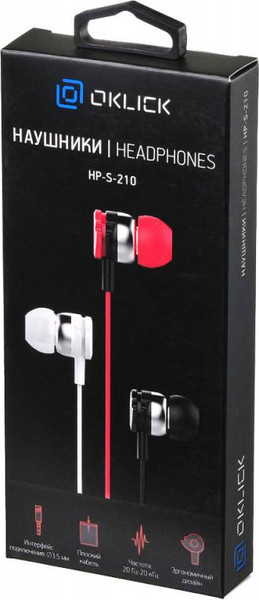 Изображение товара Наушники-гарнитура Оклик HP-S-210 (красный)