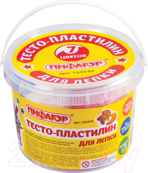 Изображение товара Набор для лепки Пифагор 104545 (7цв)