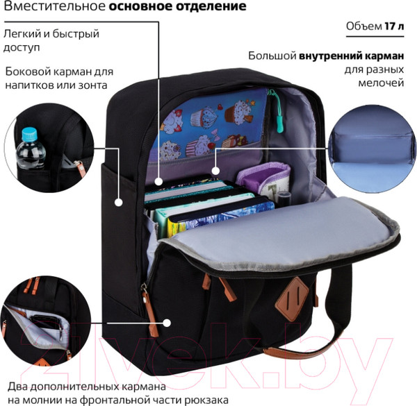 Изображение товара Рюкзак Brauberg Молодежный / 270089 (черный)