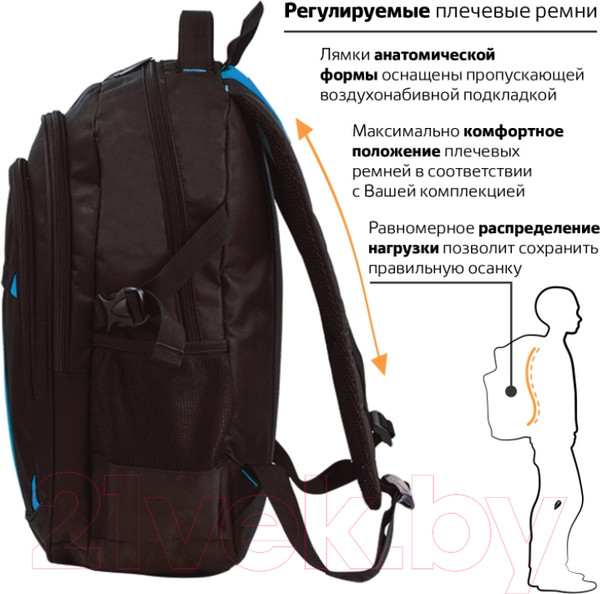 Изображение товара Рюкзак Brauberg 224734 (черный/синий)