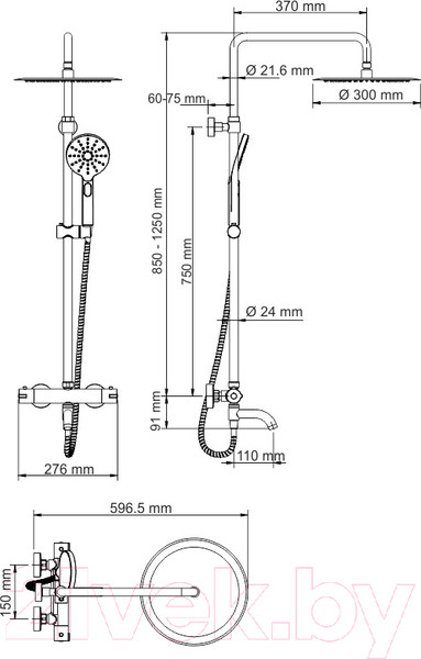 Изображение товара Душевая система со смесителем Wasserkraft Thermo A18801