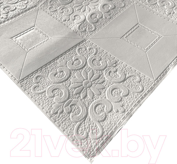 Изображение товара Панель ПВХ Grace Самоклеящаяся Плитка белая с узорами (700x700x4мм)
