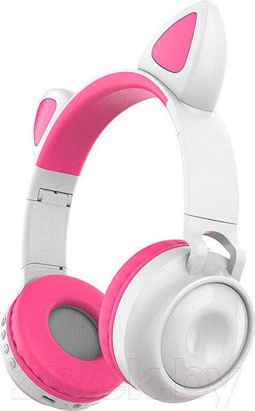 Изображение товара Наушники детские Qumo Party Cat ВТ 0025 (белый/розовый)
