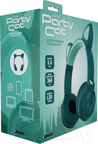 Изображение товара Наушники детские Qumo Party Cat ВТ 0028 (бирюзовый)