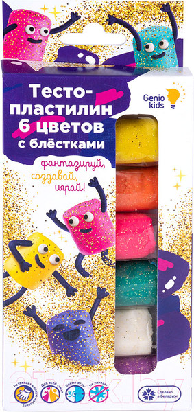 Изображение товара Пластилин Dream Makers С блестками / TA1091 (6цв)