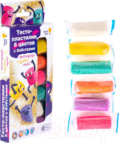 Изображение товара Пластилин Dream Makers С блестками / TA1091 (6цв)