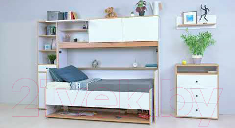 Изображение товара Полка Mobi Вуди 15.46 (белый премиум/дуб золотой Craft)