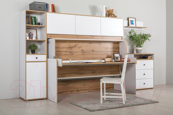 Изображение товара Полка Mobi Вуди 15.46 (белый премиум/дуб золотой Craft)