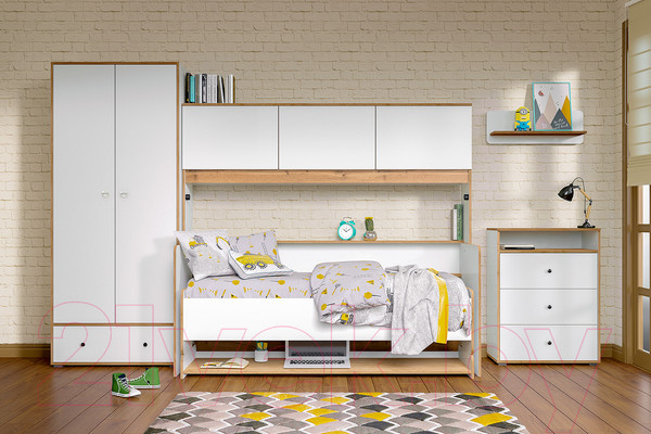 Изображение товара Полка Mobi Вуди 15.46 (белый премиум/дуб золотой Craft)