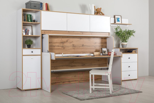 Изображение товара Стеллаж Mobi Вуди 13.146 (белый премиум/дуб золотой Craft)