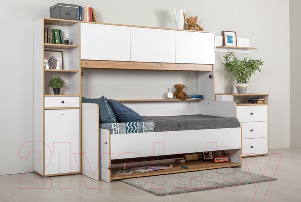 Изображение товара Стеллаж Mobi Вуди 13.146 (белый премиум/дуб золотой Craft)