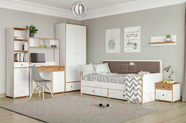 Изображение товара Стеллаж Mobi Вуди 13.146 (белый премиум/дуб золотой Craft)