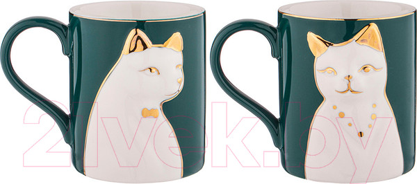 Изображение товара Набор кружек Lefard Animal World. Кошка / 151-204 (зеленый)