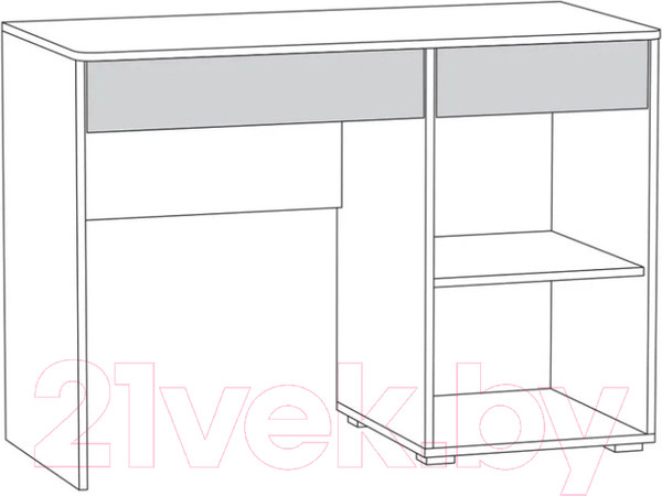 Изображение товара Письменный стол Mobi Вуди 12.42 (белый премиум/дуб золотой Craft)