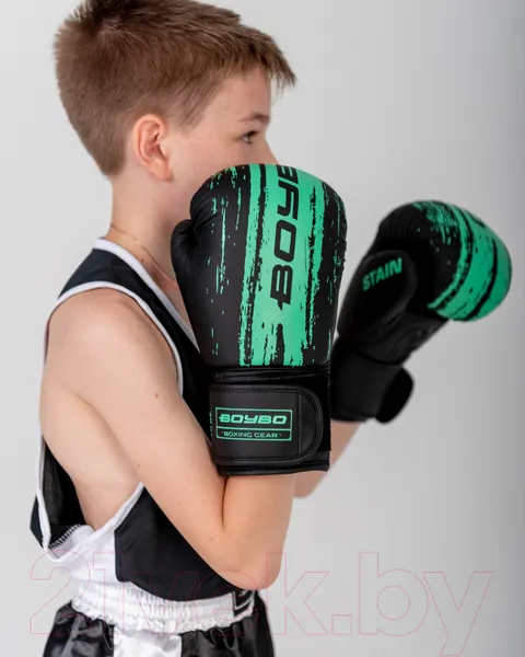 Изображение товара Боксерские перчатки BoyBo Stain (6oz, голубой)
