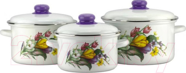 Изображение товара Набор кастрюль Эмаль Крокусы 2-3127/4М