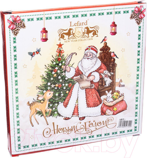 Изображение товара Тарелка столовая обеденная Lefard Дед Мороз / 85-1720 (красный)