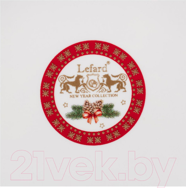 Изображение товара Тарелка столовая обеденная Lefard Дед Мороз / 85-1720 (красный)