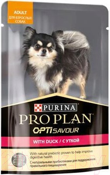 Изображение товара Влажный корм для собак Pro Plan Adult OptiSavour с уткой (85г)