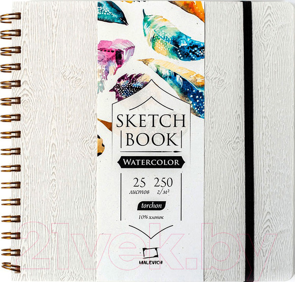 Изображение товара Скетчбук Малевичъ Grey Wood / 401449 (25л, серый)
