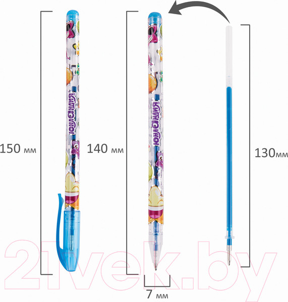 Изображение товара Набор гелевых ручек Юнландия Блестки / 142802 (6шт)