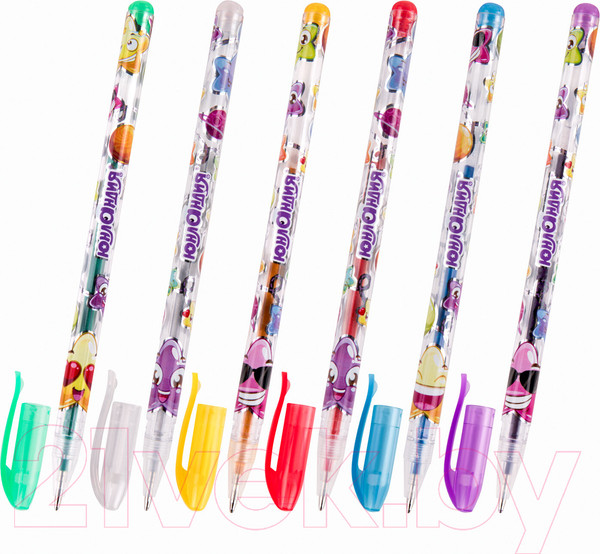 Изображение товара Набор гелевых ручек Юнландия Блестки / 142802 (6шт)