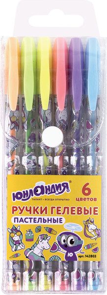 Изображение товара Набор гелевых ручек Юнландия Пастель / 142803 (6шт)