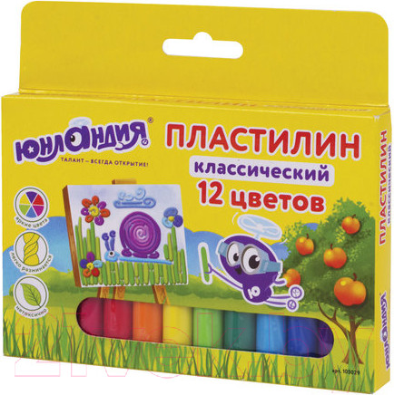 Изображение товара Пластилин Юнландия Юнландик-живописец 105029 (12цв)