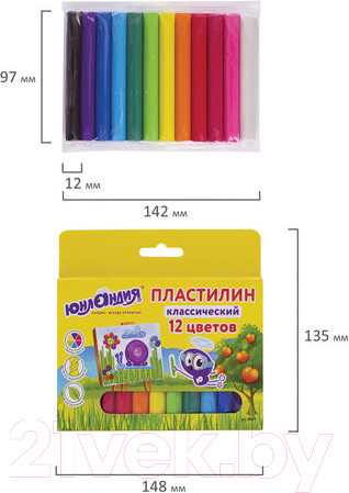 Изображение товара Пластилин Юнландия Юнландик-живописец 105029 (12цв)