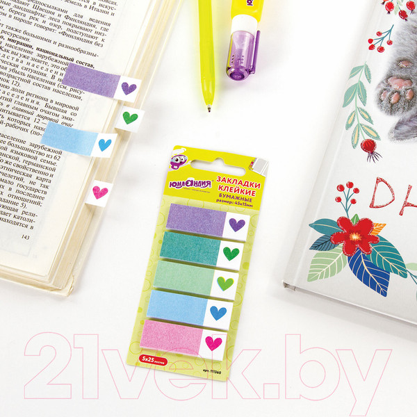 Изображение товара Стикеры канцелярские Юнландия Сердечки / 111360