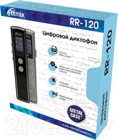 Изображение товара Цифровой диктофон Ritmix RR-120 4Gb (черный)