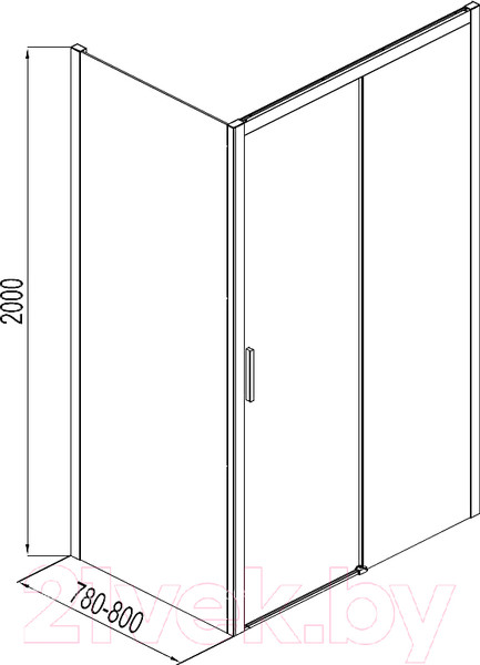 Изображение товара Душевой уголок Aquanet Pleasure 80x120 / AE60-F-80H200U-BT + AE60-N-120H200U-BT