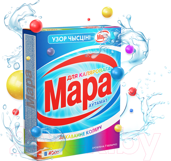 Изображение товара Стиральный порошок Мара Узор Чысцiнi Для цветного (Автомат, 400г)