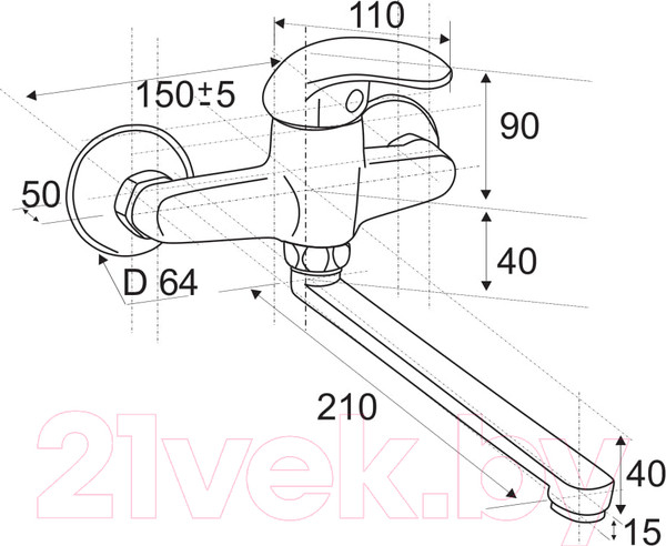 Изображение товара Смеситель Центр Сантехники СТ300503