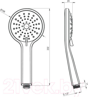 Изображение товара Лейка ручного душа Deante Jasmin Nero NGJ N51S