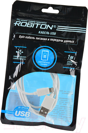 Изображение товара Кабель Robiton P7 Lightning SyncCharg (1м, белый)